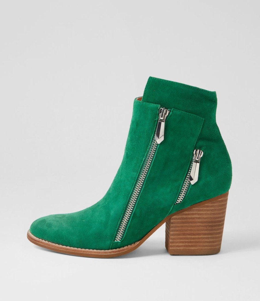 DJANGO & JULIETTE Klues New Emerald Suede Ankle Boots | Boots