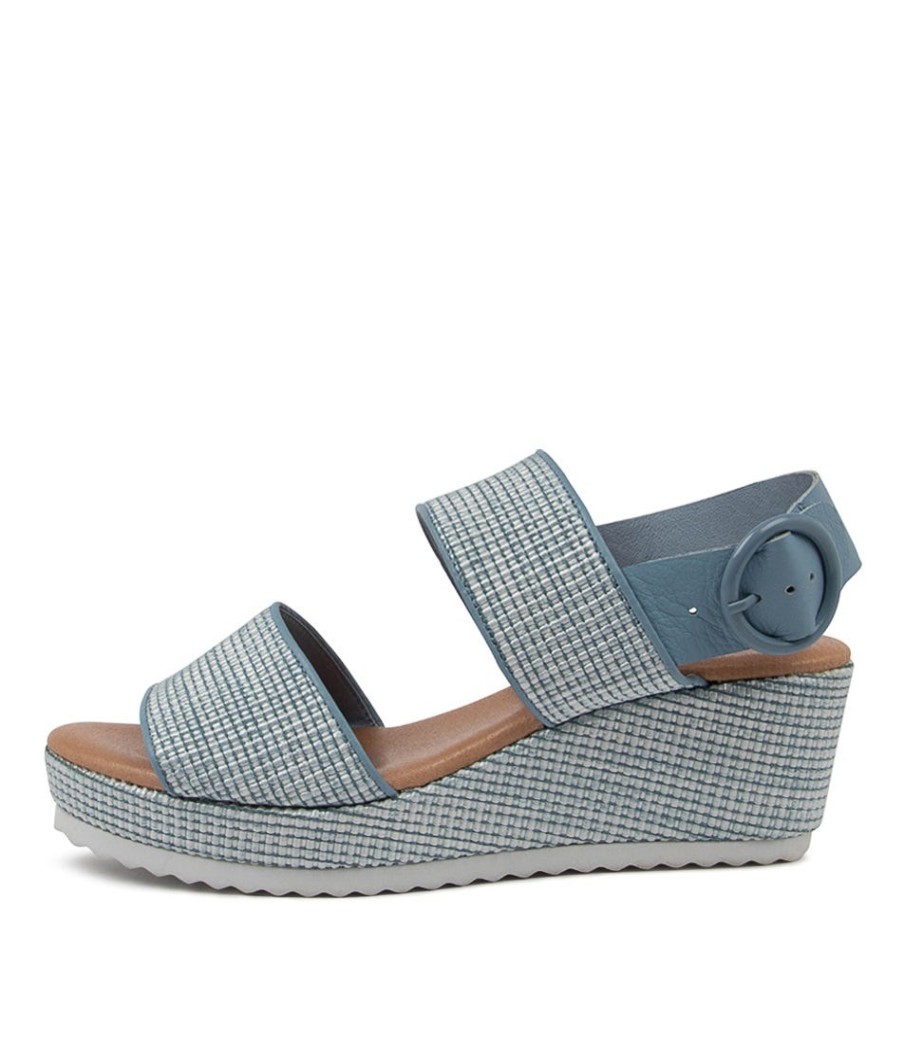 DJANGO & JULIETTE Sultans Denim Weave-Lea | Espadrilles
