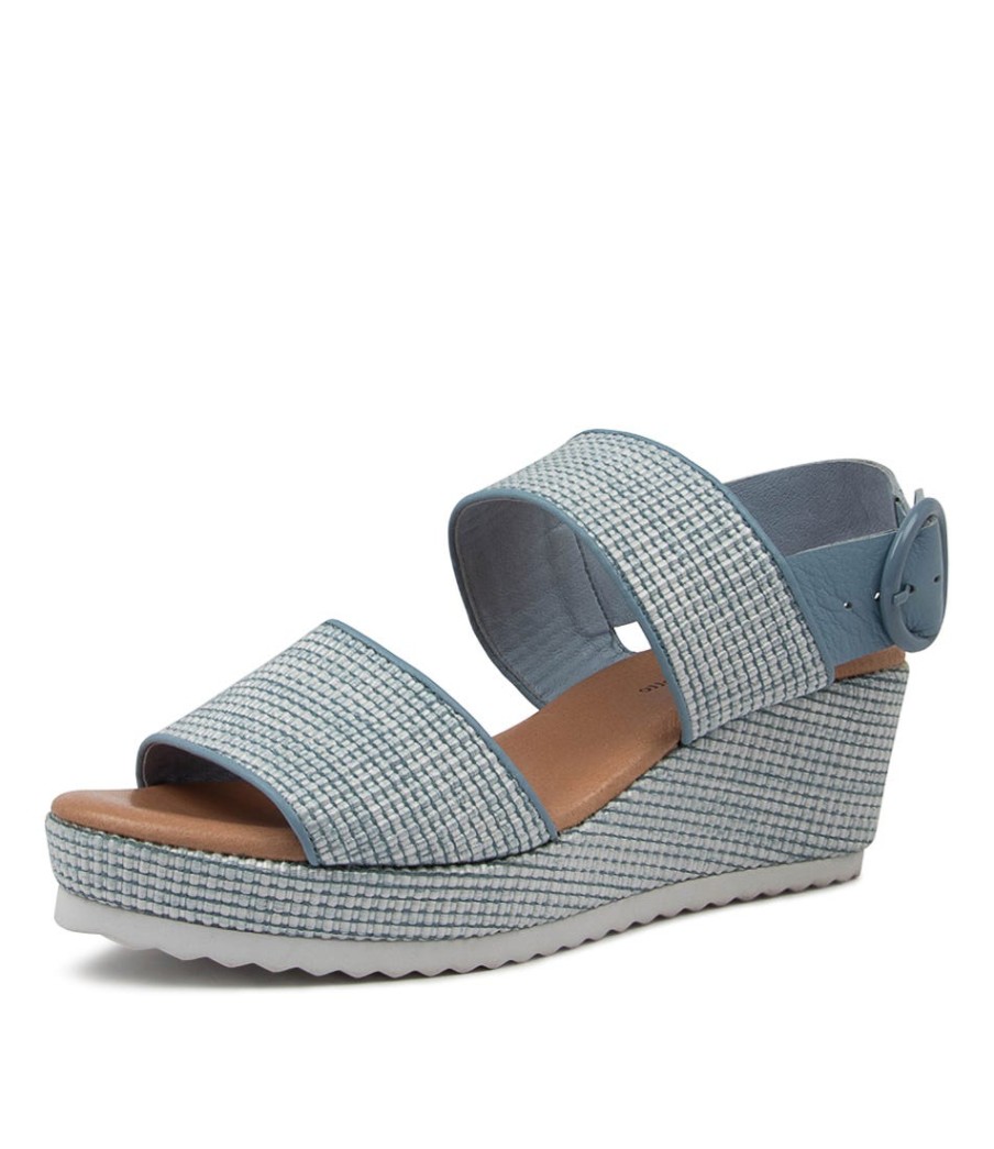 DJANGO & JULIETTE Sultans Denim Weave-Lea | Espadrilles
