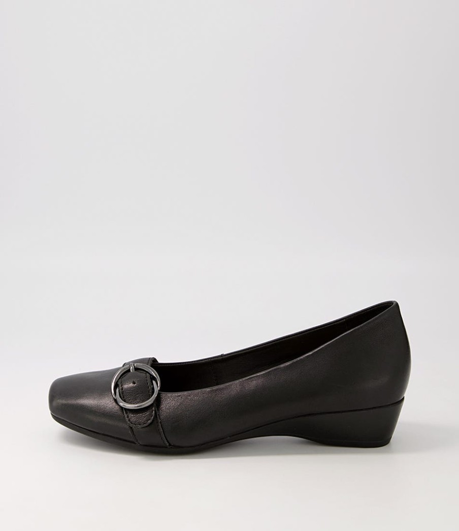 SUPERSOFT Ryan Black Leather Heels | Comfort