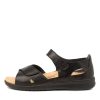 ZIERA Bronn Xw Blk-Blk Leather | Wedges