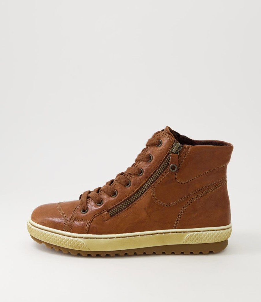 GABOR Riley Copper Leather Lace Up Boots | Boots