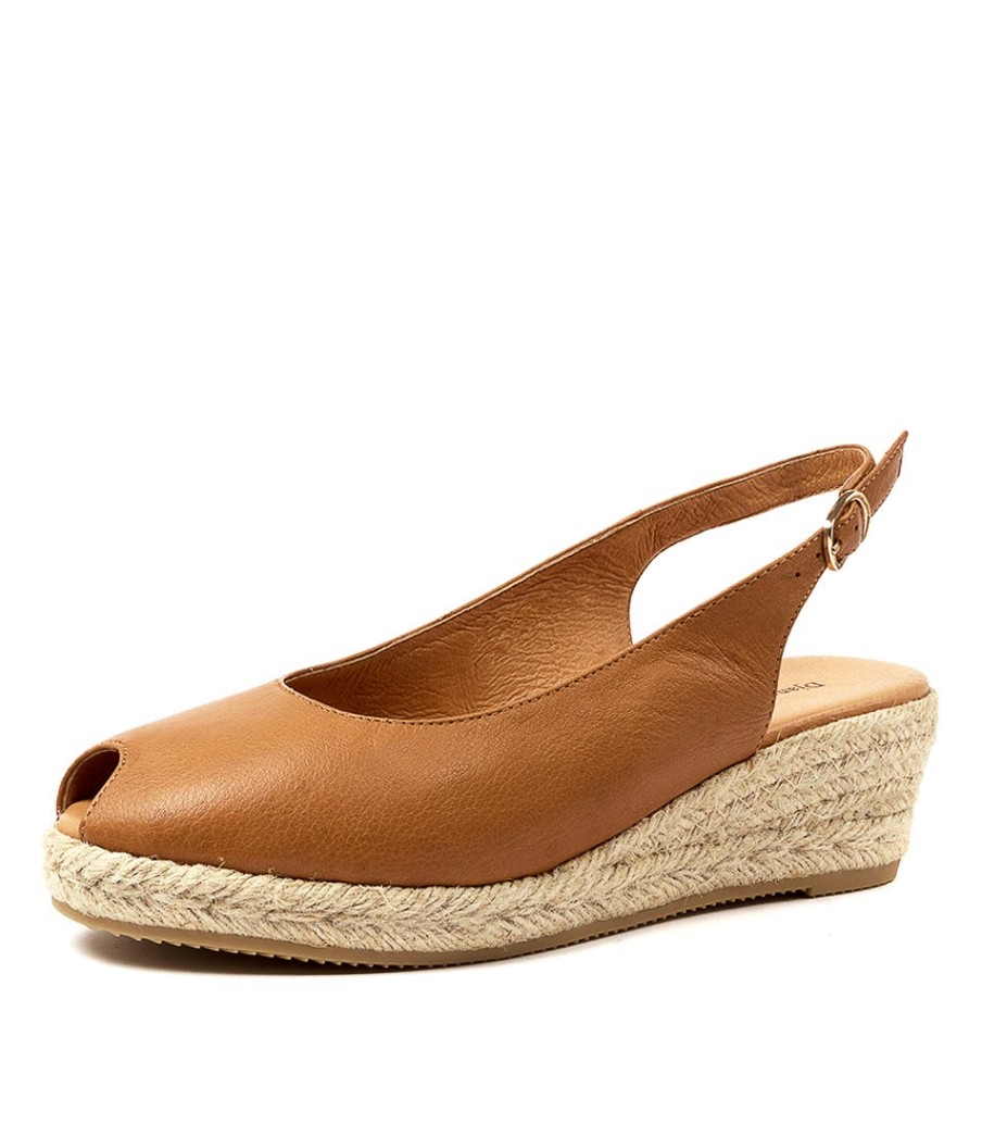 DJANGO & JULIETTE Saniarly Dk Tan Leather | Espadrilles