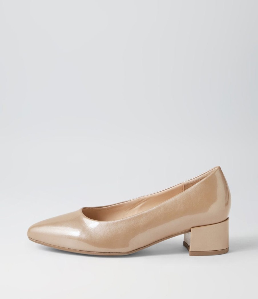 GABOR Kaja Nude Leather Heels | Comfort