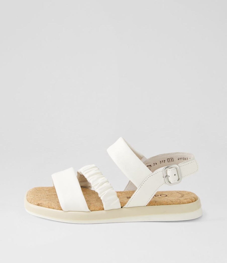 GABOR Fico Latte Leather Sandals | Comfort