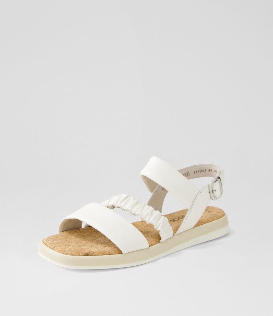 GABOR Fico Latte Leather Sandals | Comfort