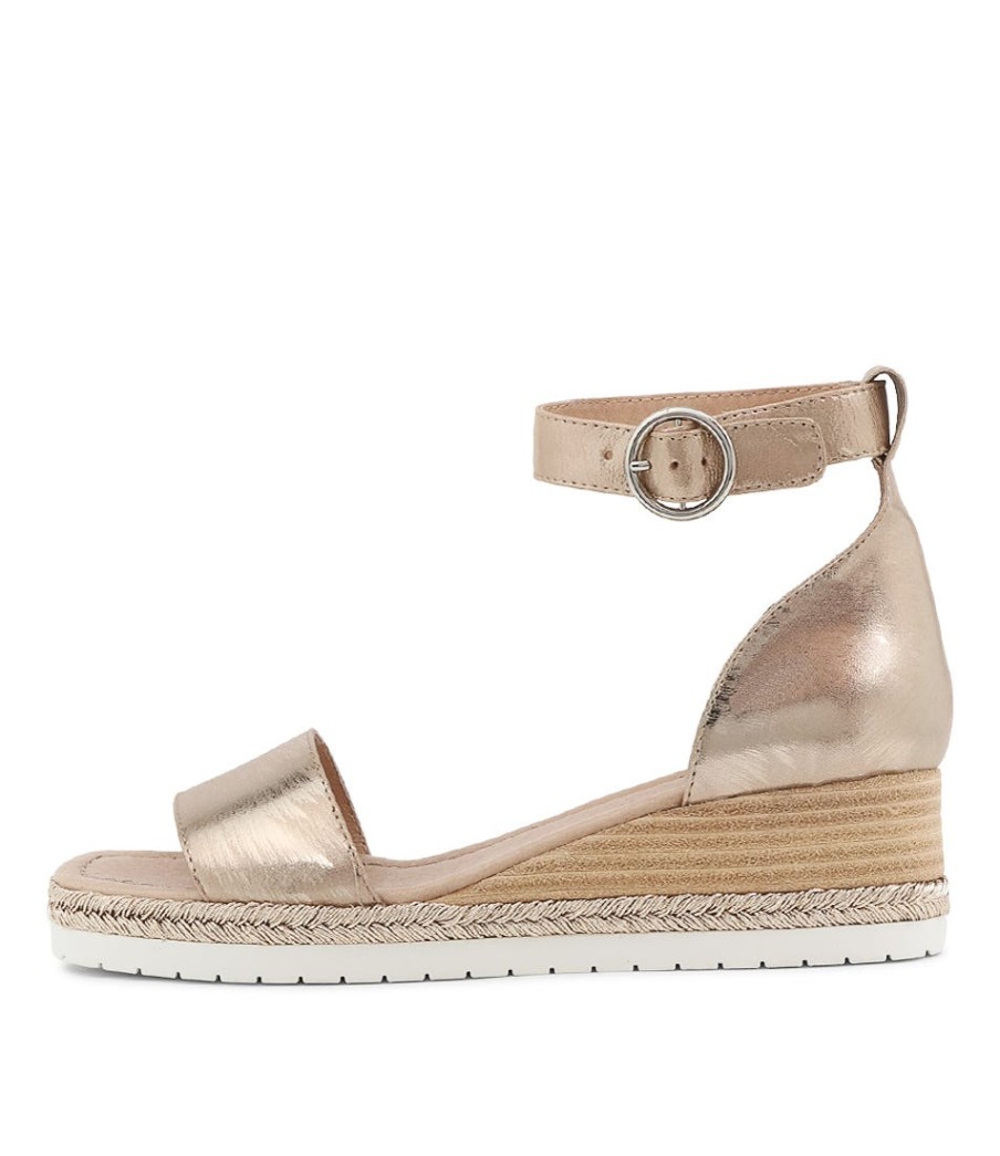 DJANGO & JULIETTE Idola Platino Scratch Leather Sandals | Espadrilles