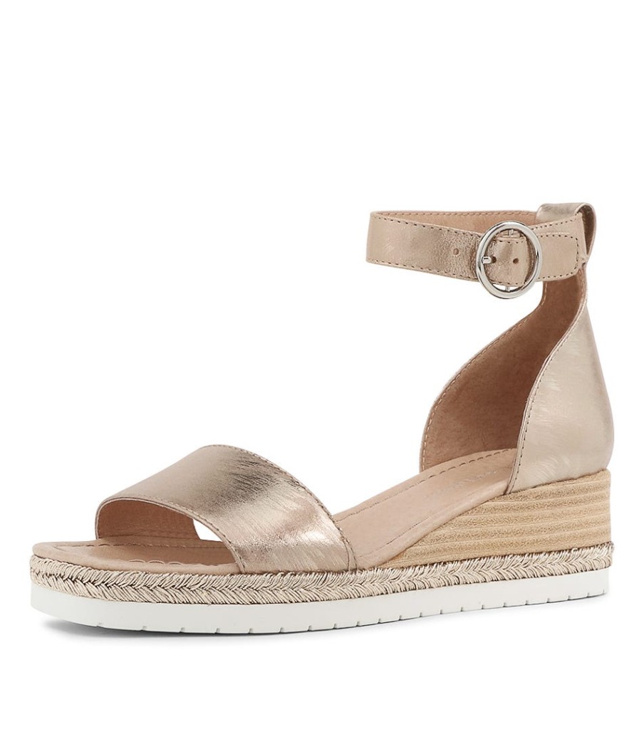 DJANGO & JULIETTE Idola Platino Scratch Leather Sandals | Espadrilles