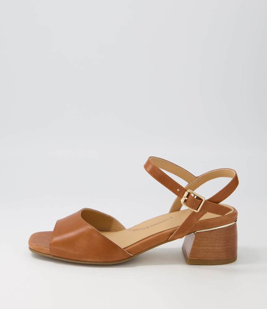 ZIERA Cabo W Tan Leather Sandals | Heels