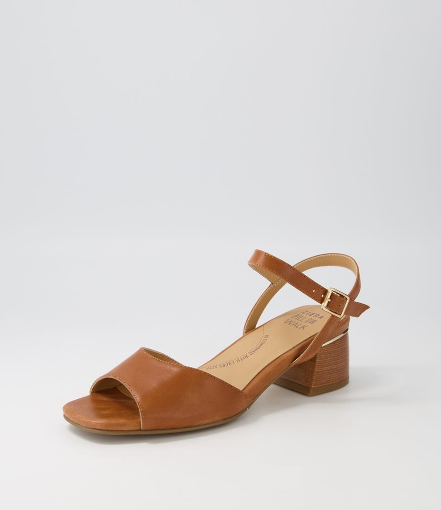 ZIERA Cabo W Tan Leather Sandals | Heels