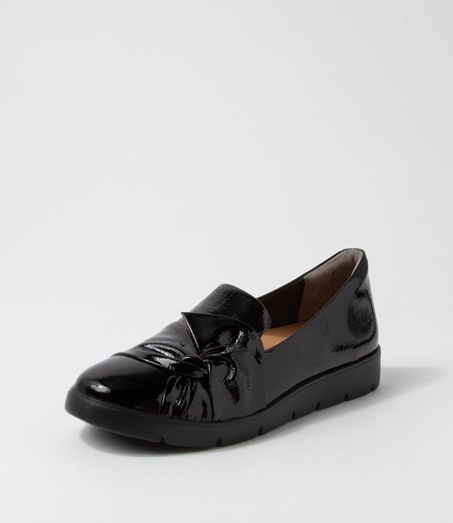 ZIERA Miless W Black Patent Leather Loafers | Loafers