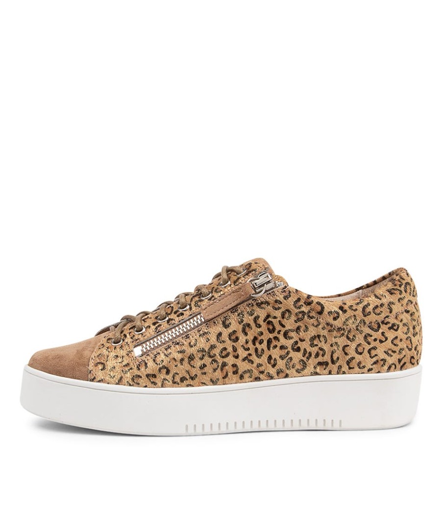 DJANGO & JULIETTE Laila Taupe Caramel Suede Sneakers | Sneakers