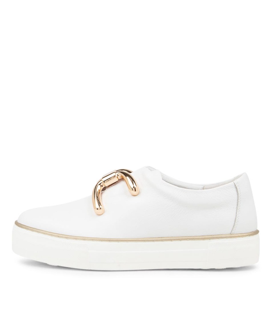 DJANGO & JULIETTE Filpy White Leather Sneakers | Flats