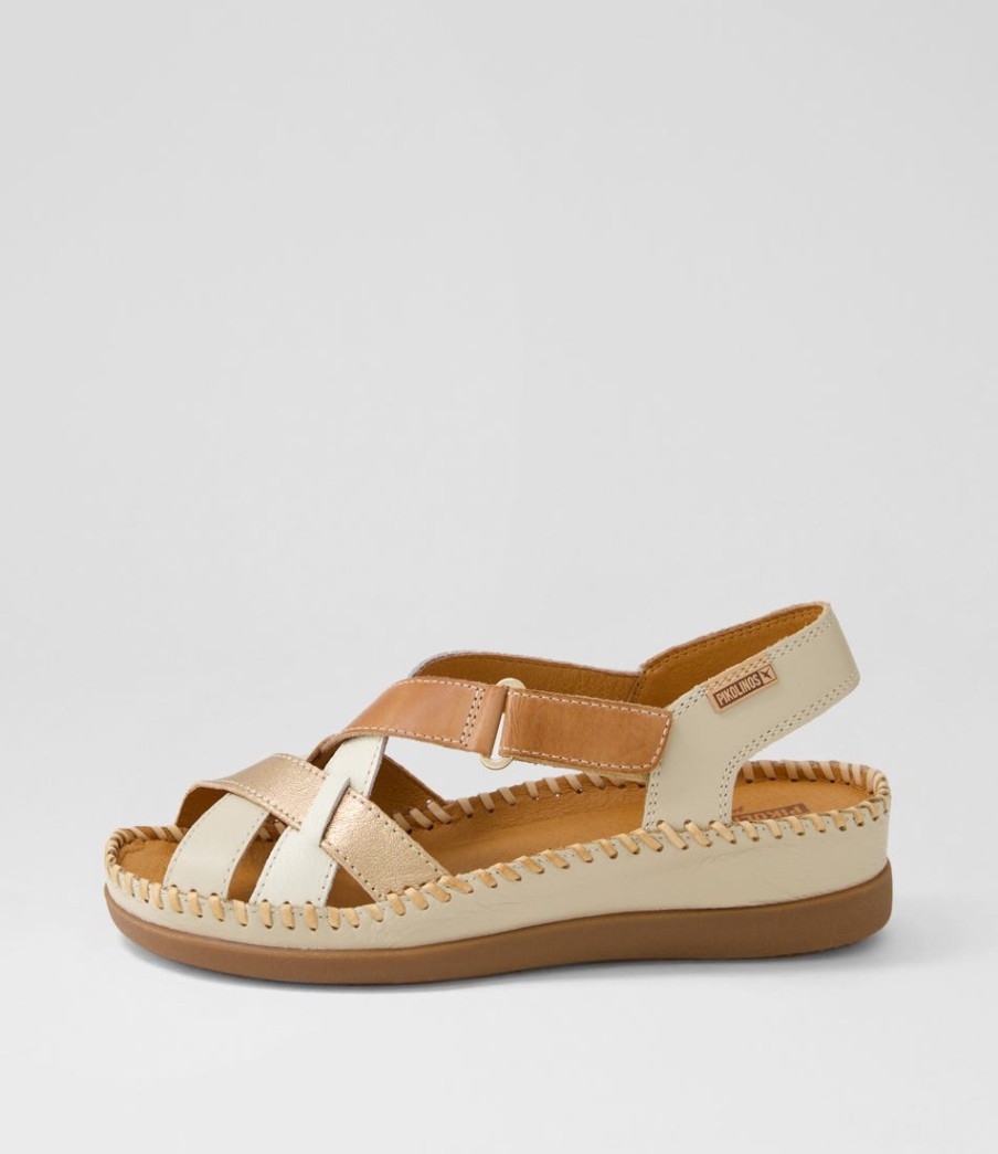 PIKOLINOS Cadaques 41 Marfil Leather Sandals | Wedges