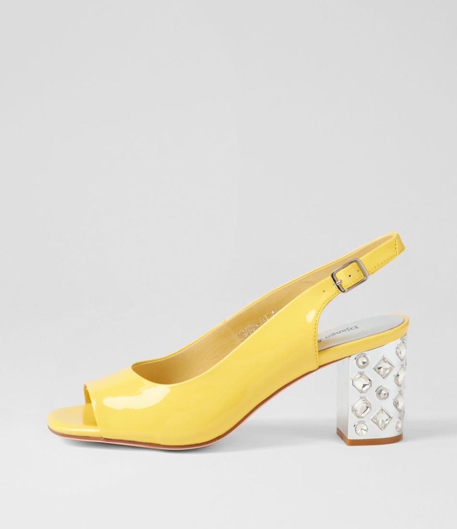 DJANGO & JULIETTE Udeem Buttercup Patent Leather Sandals | Heels