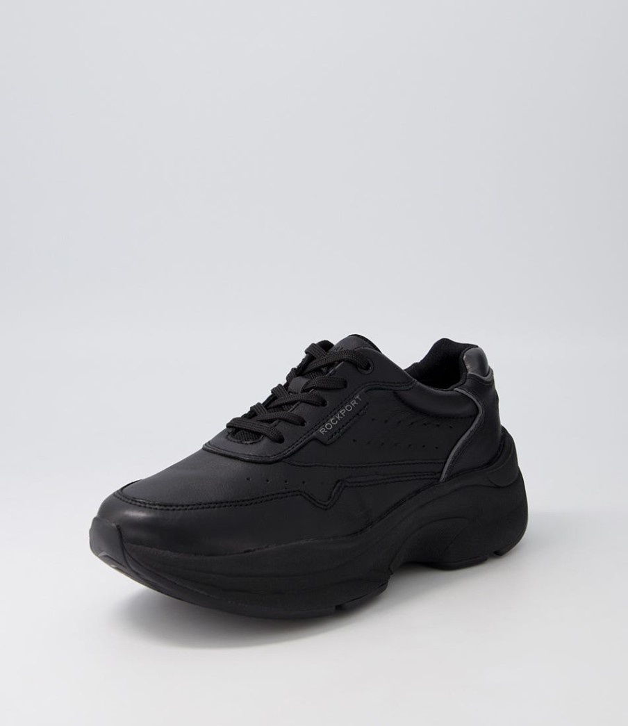 ROCKPORT Pro Walker Premium Black Leather Sneakers | Comfort