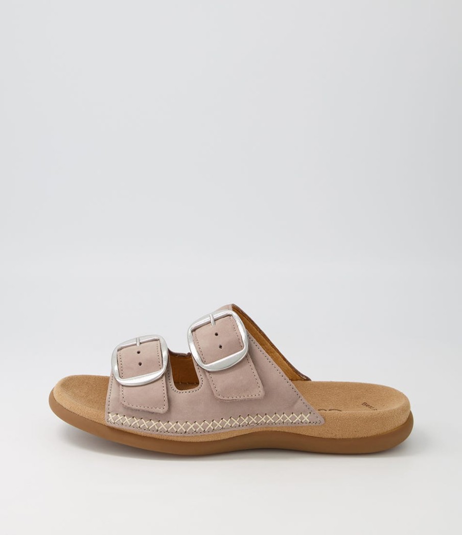 GABOR Raum Leinen Nubuck Slides | Comfort