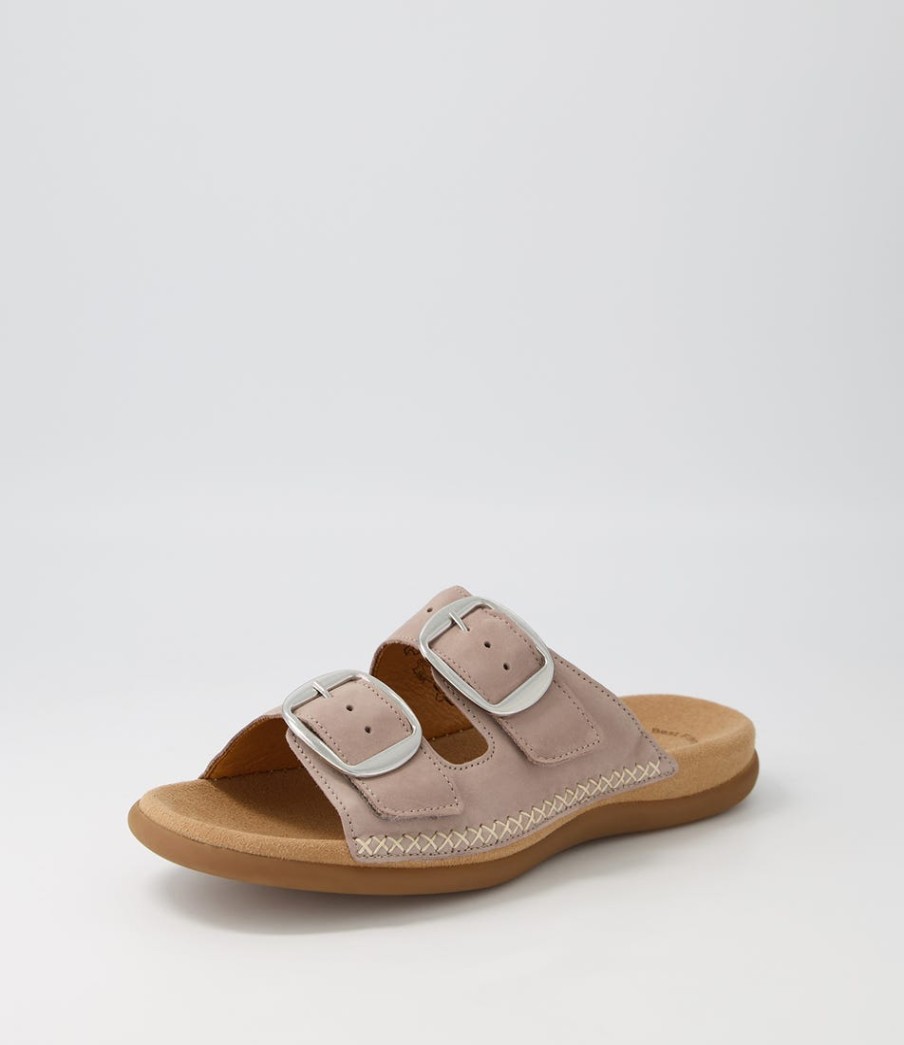 GABOR Raum Leinen Nubuck Slides | Comfort