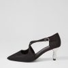 DJANGO & JULIETTE Electrik Black Sparkle Fabric Heels | Heels