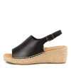 ZIERA Kyrin Xw Black Leather Espadrilles | Espadrilles