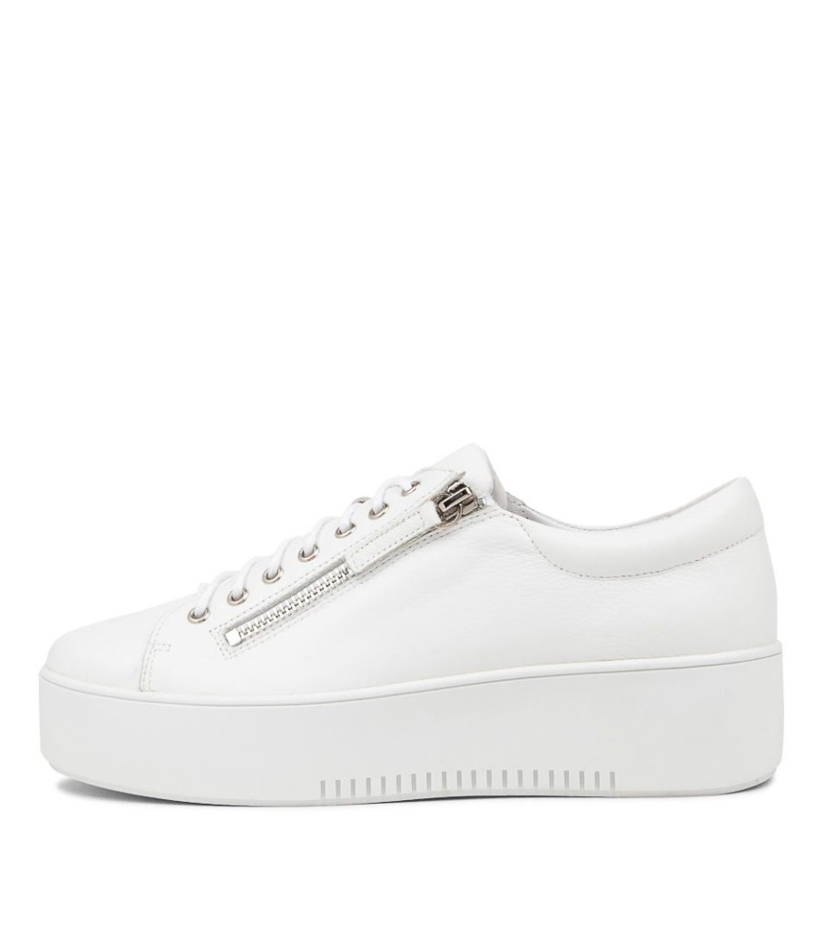 DJANGO & JULIETTE Wolfie White Leather Sneakers Ws | Wedges