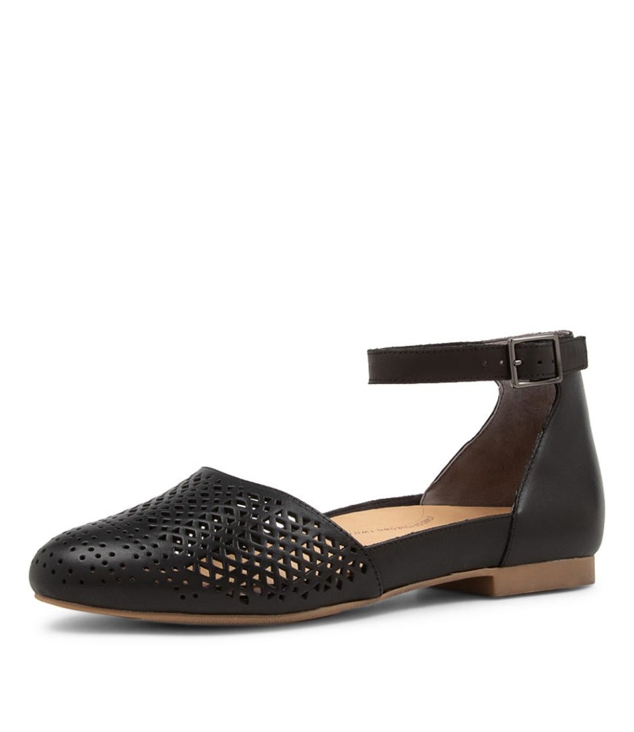 ZIERA Camay Xf Black Leather Flat Shoes | Flats