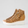DJANGO & JULIETTE Olizzi Dark Tan White Leather Sandals | Wedges