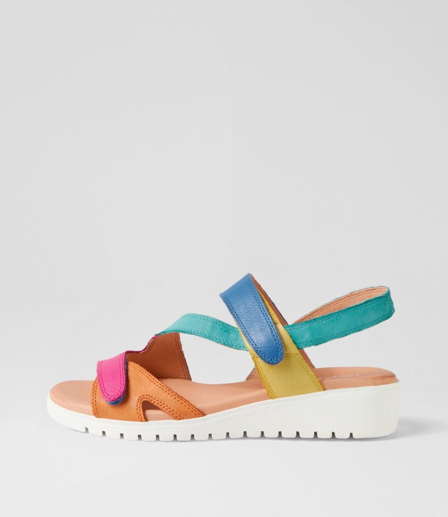 DJANGO & JULIETTE Melany Bright Multi Slides | Wedges