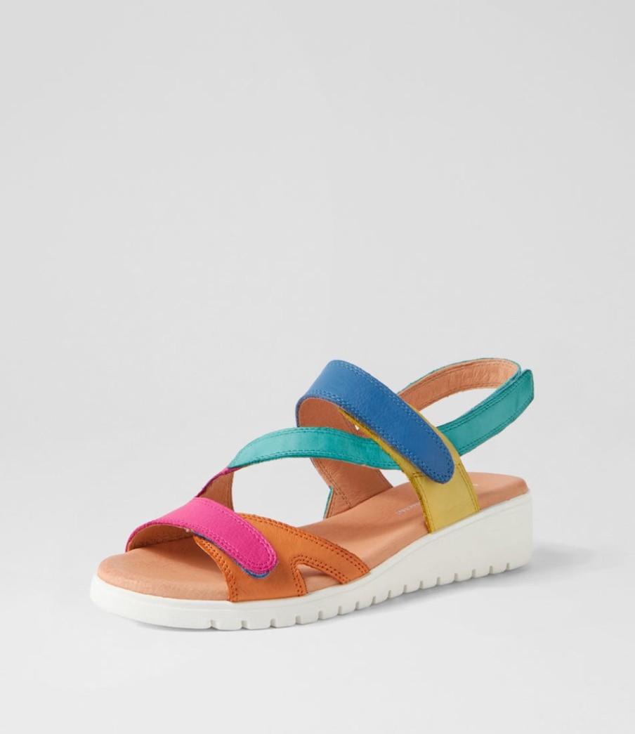 DJANGO & JULIETTE Melany Bright Multi Slides | Wedges