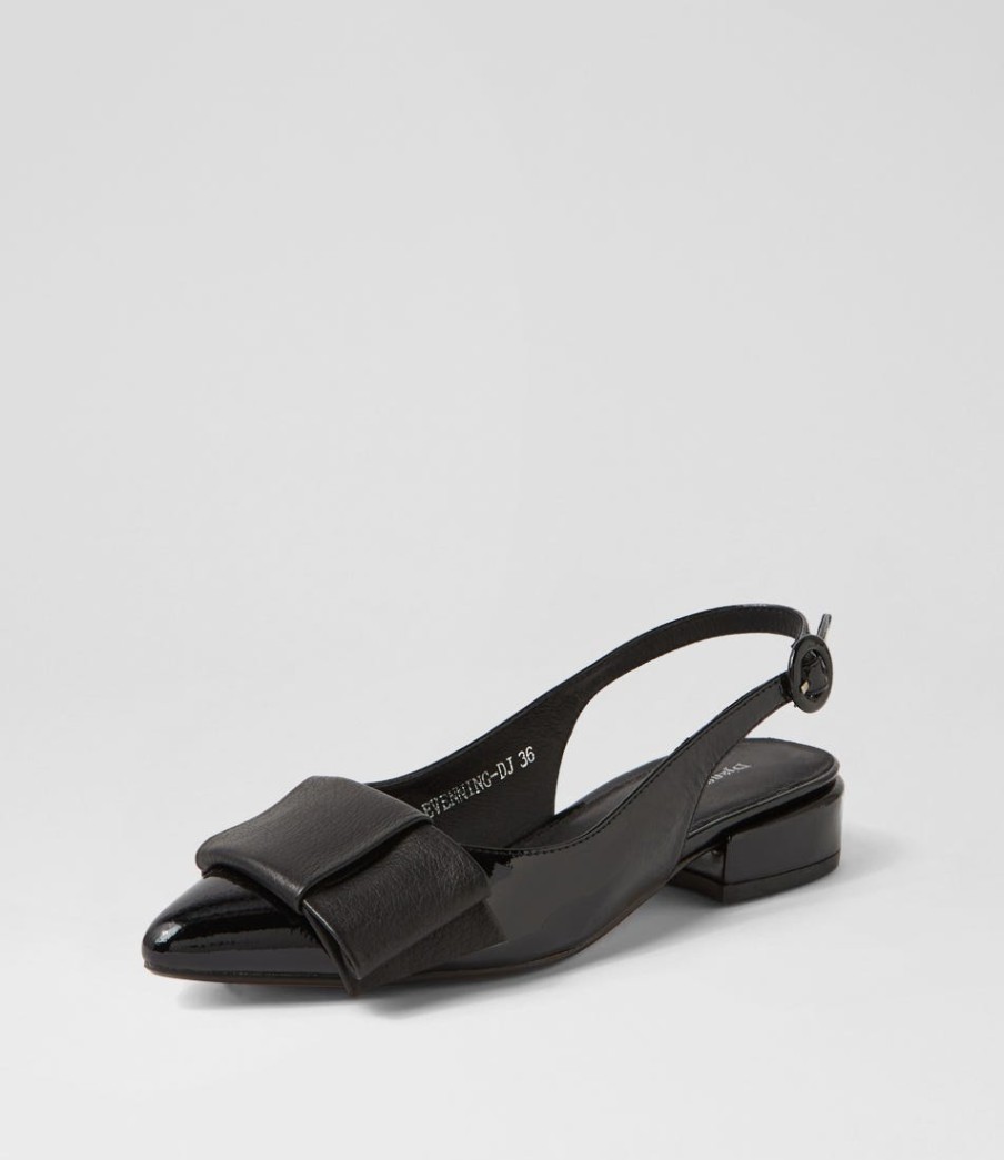 DJANGO & JULIETTE Evenning Black Patent Leather Flat Shoes | Flats