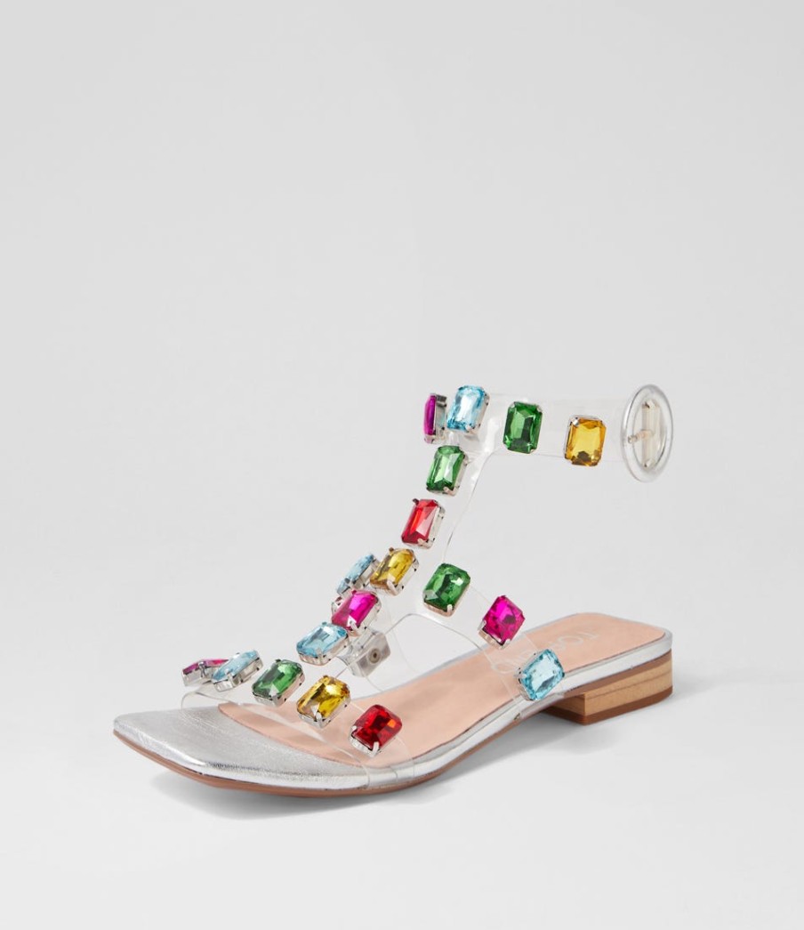 TOP END Kosire Silver Bright Multi Sandals | Flats