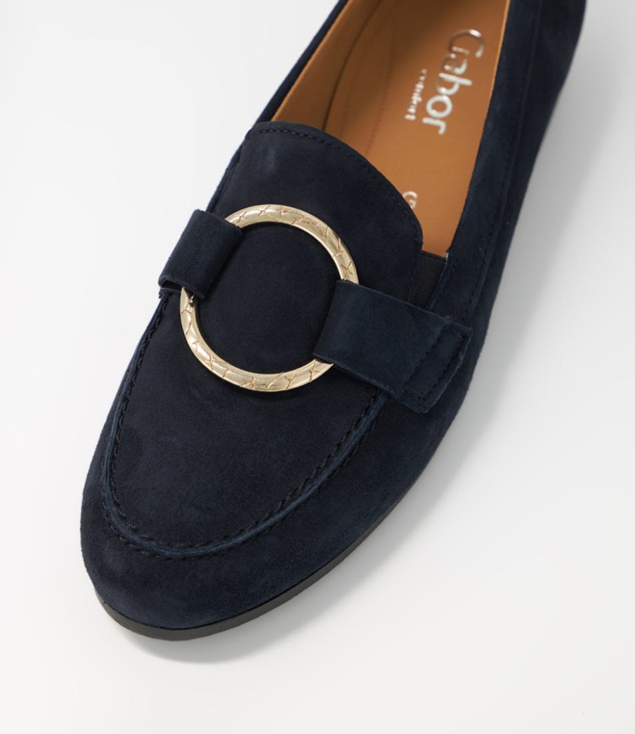 GABOR Quinn Dark Blue Suede Brogues | Comfort