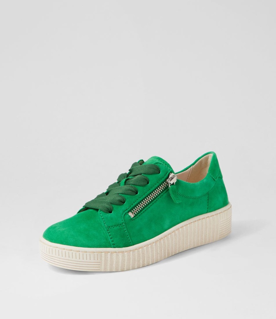 GABOR Amelia Verde Beige Suede Sneakers | Comfort