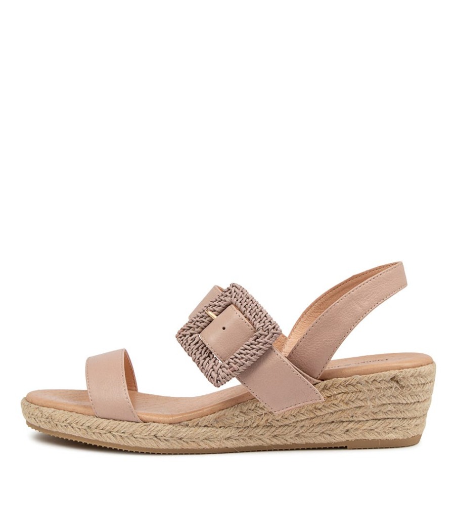 DJANGO & JULIETTE Samiya Lrg Rose Leather | Espadrilles