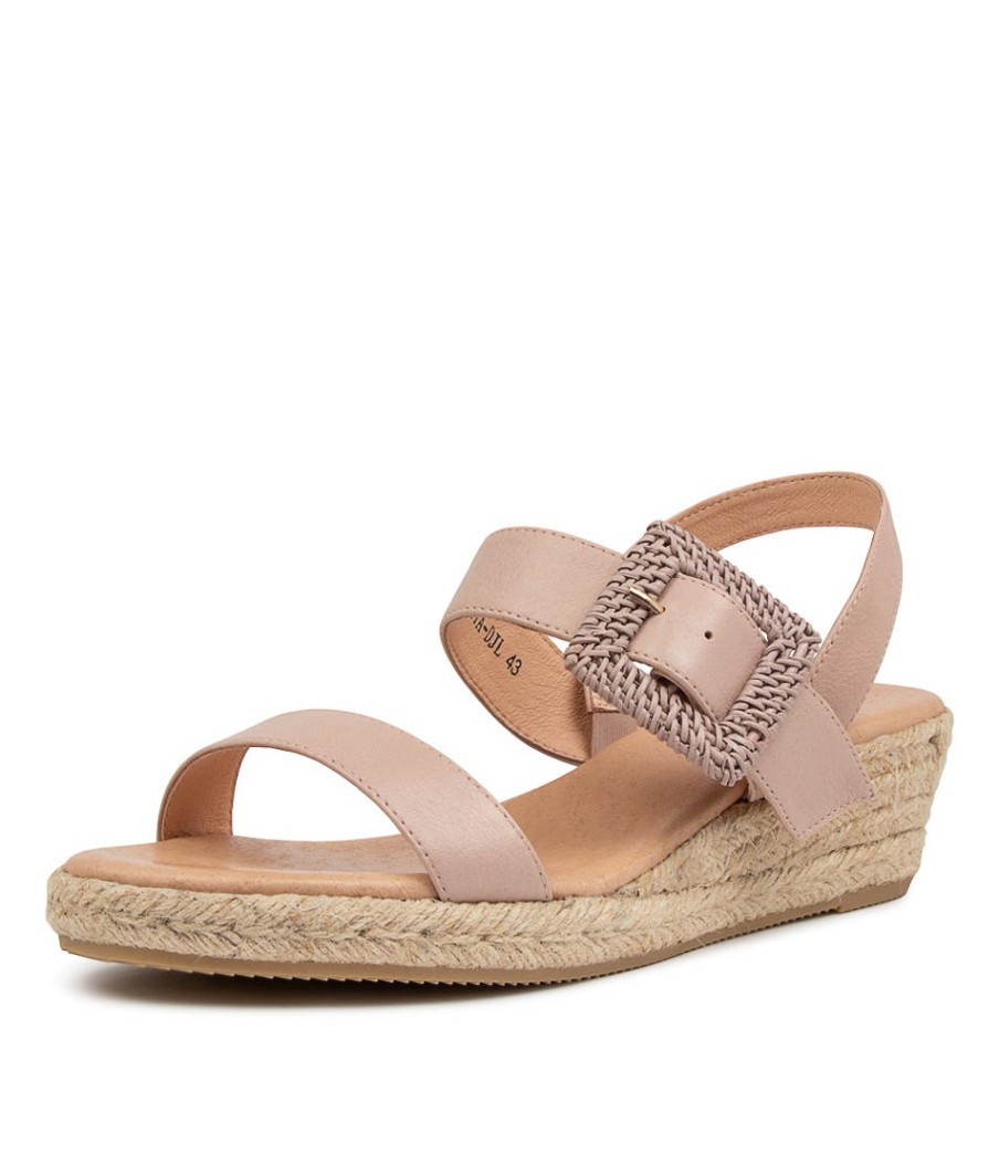 DJANGO & JULIETTE Samiya Lrg Rose Leather | Espadrilles
