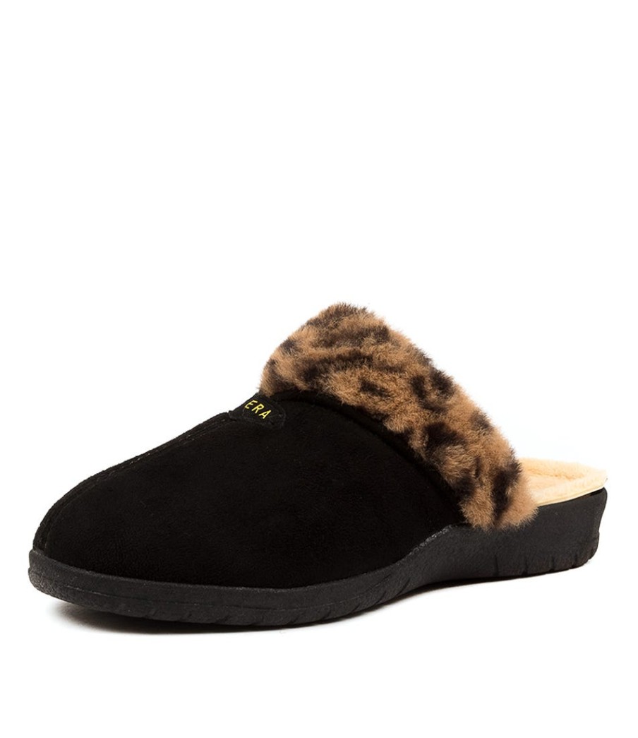 ZIERA Comfy W Leopard Slippers | Wedges