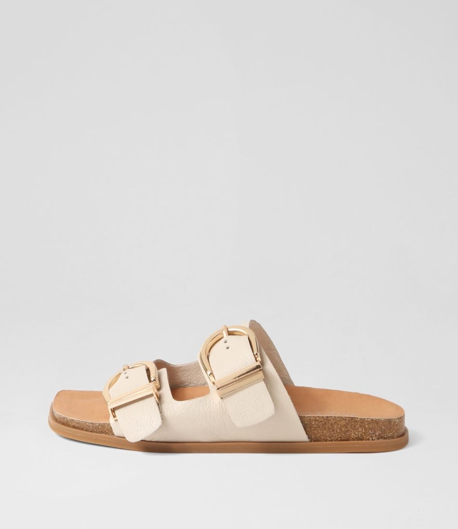 DJANGO & JULIETTE Nabina Almond Leather Slides | Flats