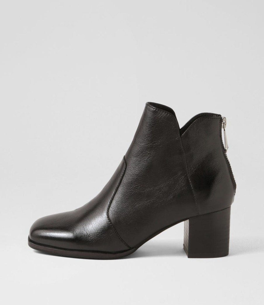 DJANGO & JULIETTE Vascal Black Leather Ankle Boots | Boots