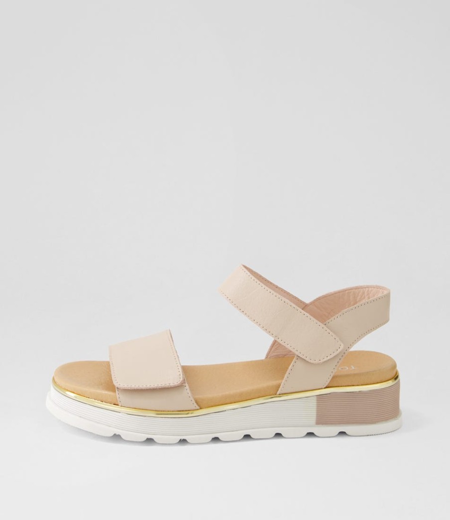 TOP END Ulissa Dusty Pink Leather Sandals | Wedges
