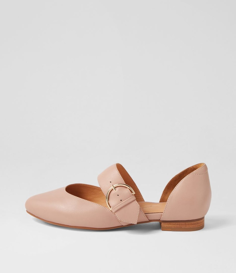 ZIERA Loraa W Blush Leather Flat Shoes | Flats