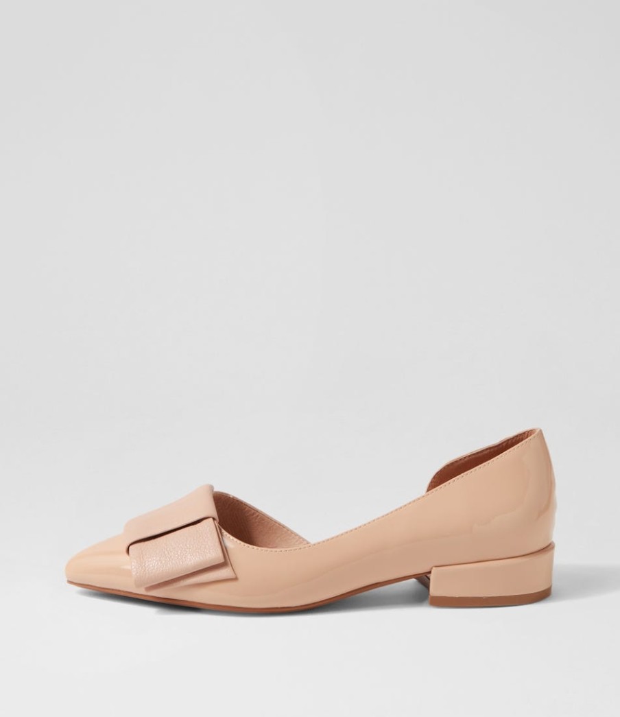 DJANGO & JULIETTE Etha Nude Patent Leather Flat Shoes | Flats