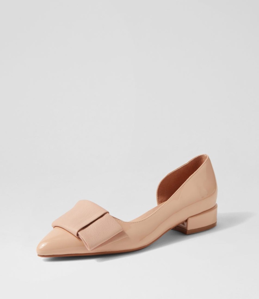 DJANGO & JULIETTE Etha Nude Patent Leather Flat Shoes | Flats