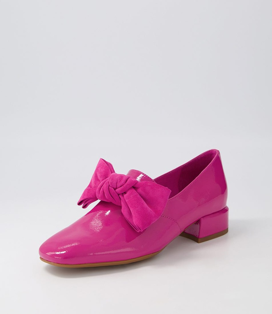 DJANGO & JULIETTE Varva Fuchsia Patent Suede Heels | Loafers