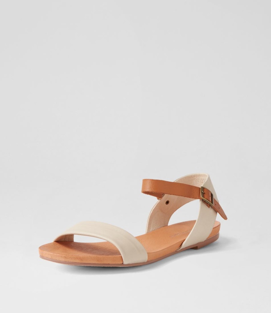 DJANGO & JULIETTE Jinnit Almond Tan Leather Sandals | Flats