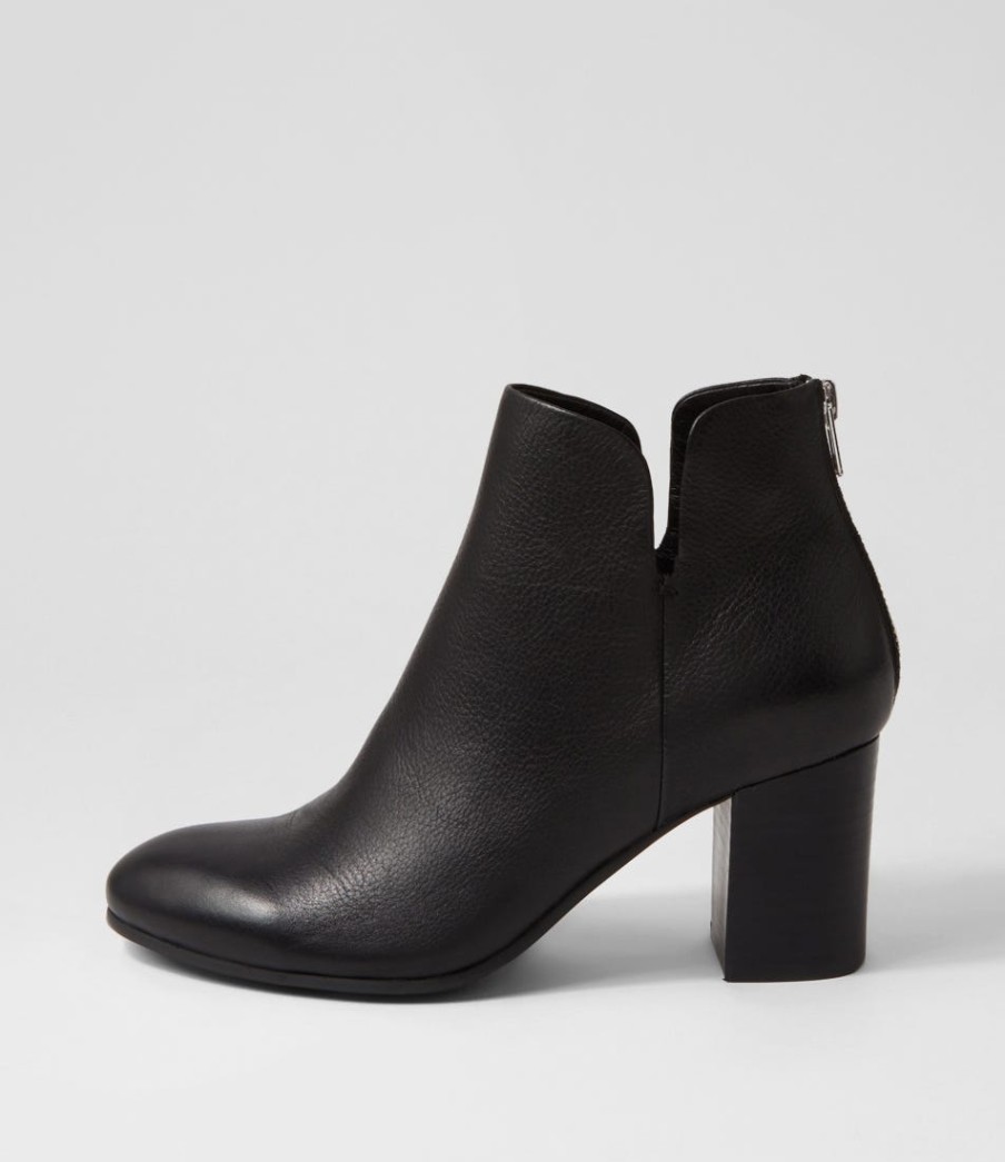 TOP END Ufollow Black Leather Ankle Boots | Boots