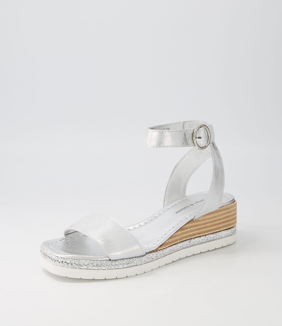 DJANGO & JULIETTE Irish Silver Scratch Leather Espadrilles | Espadrilles
