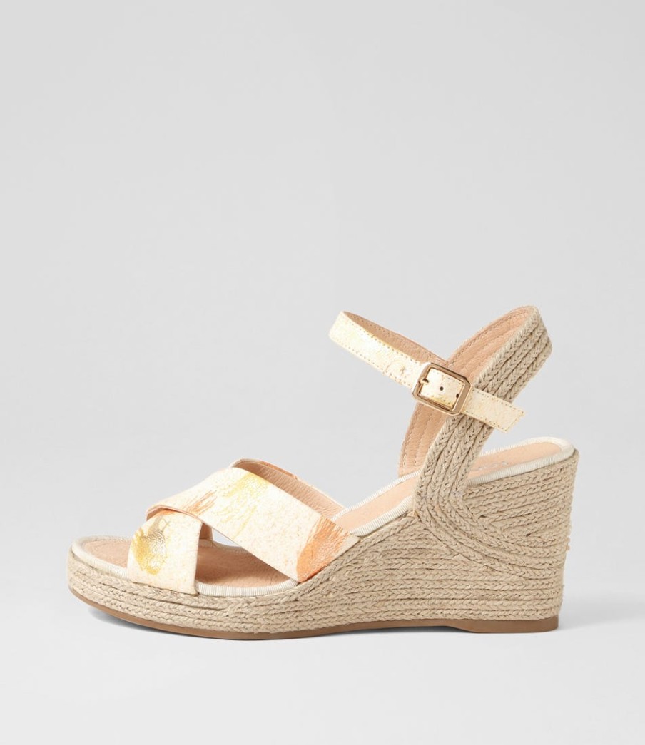TOP END Ghosta Orange Yellow Splash Leather Espadrilles | Espadrilles