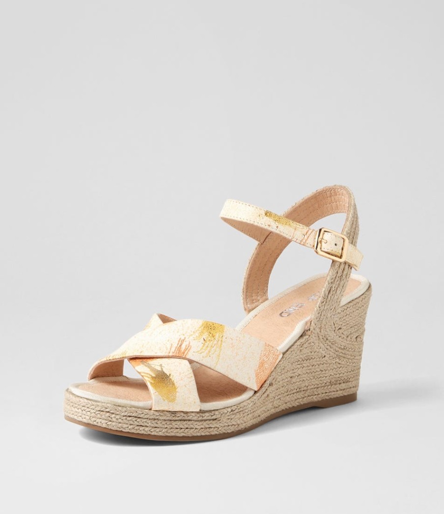 TOP END Ghosta Orange Yellow Splash Leather Espadrilles | Espadrilles