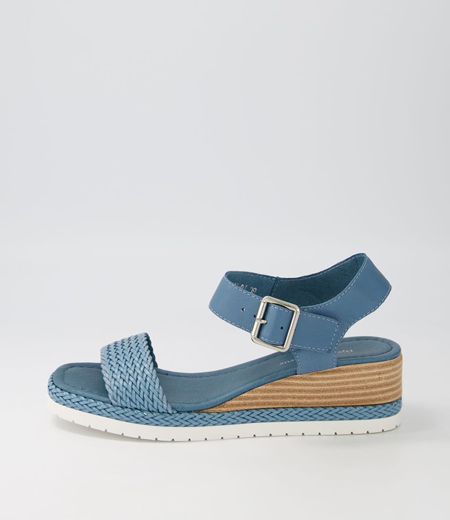 DJANGO & JULIETTE Imari Denim Weave Leather Espadrilles | Espadrilles