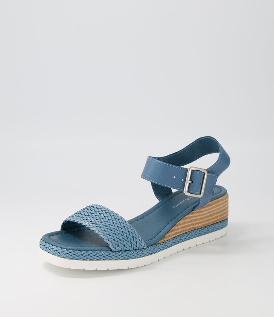 DJANGO & JULIETTE Imari Denim Weave Leather Espadrilles | Espadrilles
